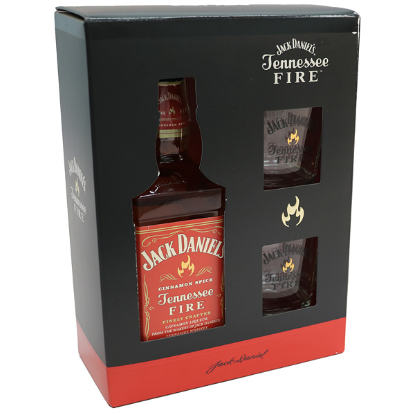 Jack Daniel's Fire + 2x panák 35% 0,7l (Karton + 2 skleničky)