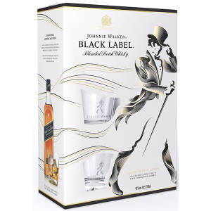 Whisky Johnnie Walker Black 0,7l 40% (dárkové balení 2 skleničky)