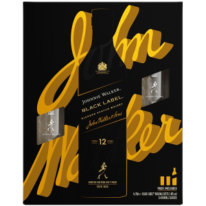 Whisky Johnnie Walker Black 0,7l 40% (dárkové balení 2 skleničky)