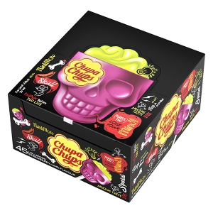 Lízátko Chupa Chups 3D Skull Strawberry+Lime15g