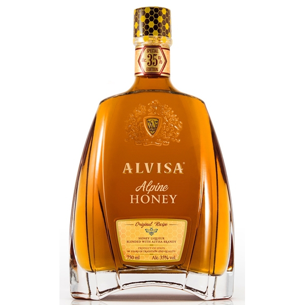 Alvisa Alpine Honey 35% 0,5l (holá láhev)