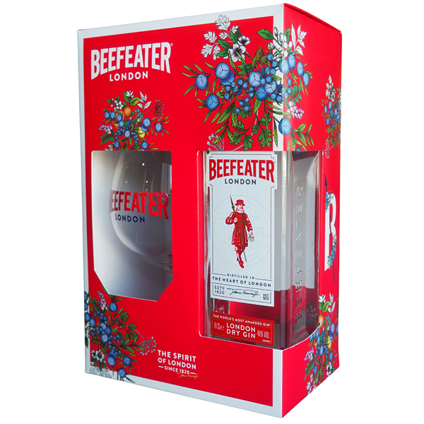 Beefeater Gin 40% 0,7 l (dárkové balení 1 sklenička)