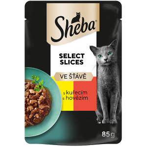 Sheba kapsička Selection s kuřecím a hovězím ve šťávě 85g