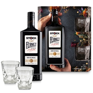 Fernet 0,5l 38% Stock (dárkové balení 2 skleničky)