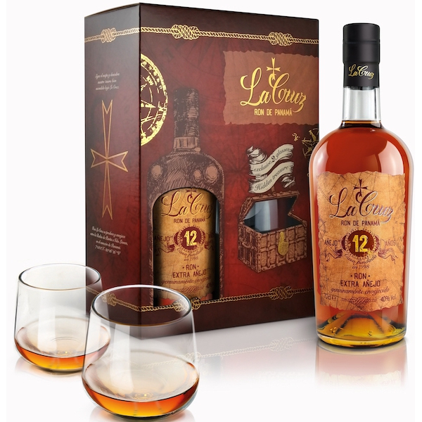 Ron La Cruz 12YO 0,7l 40% (dárkové balení 2 skleničky)