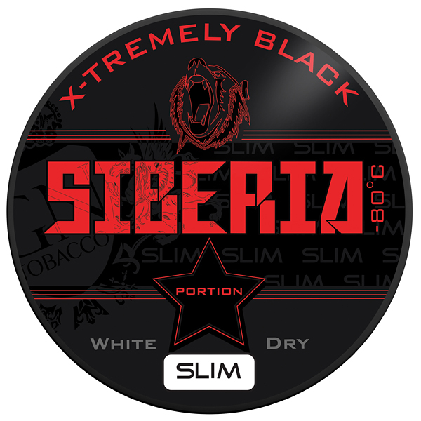 Siberia -80°C Degrees Black White Dry Slim Chew Bags 13g