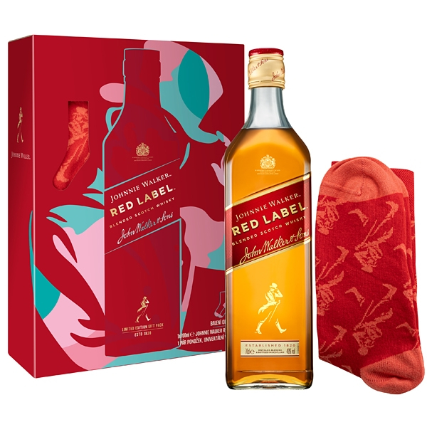 Whisky Johnnie Walker Red 0,7l 40%+Ponožky (dárkové balení)