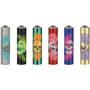 Zapalovač Clipper FCP22RH Metal Cover Nature Skulls