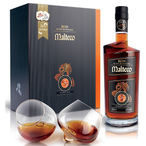 Rum Malteco 25YO 0,7l 40% (dárkové balení 2 skleničky)