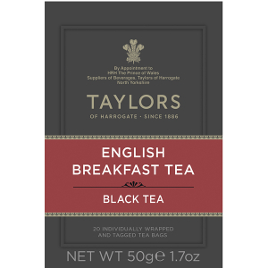 Taylors English Breakfast Tea 20x2,5g- Černý anglický snídaňový čaj 50g