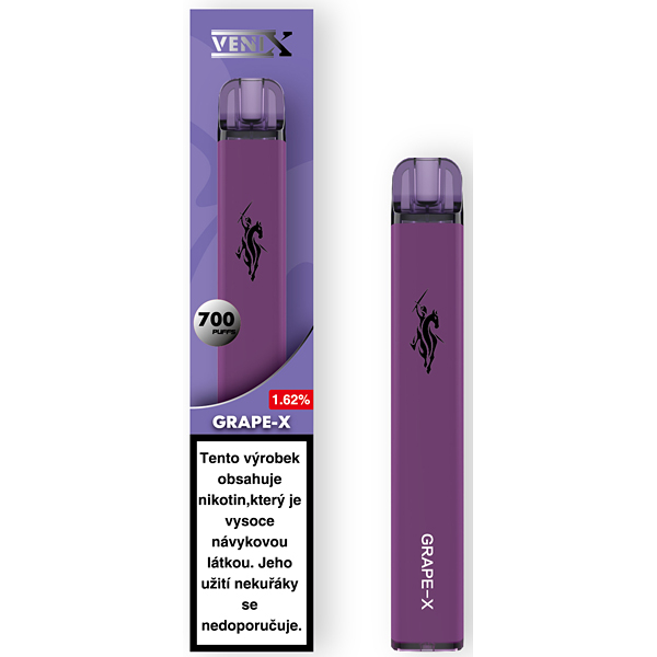 Elektronická cigareta jednorázová Venix Grape-X 16mg/ml