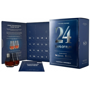24 Days of Rum Rumový kalendář 2023 modrý 24x0,02l 42,5%+2xSklo (dárkové balení)