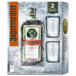 Jägermeister 0,7L (dárkové balení 2 skleničky)