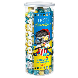 Popcorn Boomza karameliz.s příchutí višní a karamel."Colors of Freedom"170g tuba