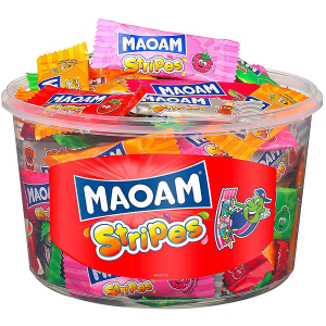 Haribo Maoam Stripes - Žvýkací bonbony 700g (dóza 100ks)