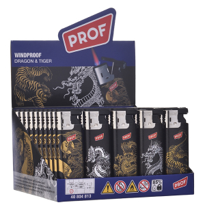 Zapalovač PROF Windproof 3Deffect Dragon & Tiger Slidecap
