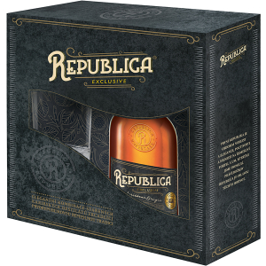 Republica Exclusive Božkov 0,5l 35% (dárkové balení 1 sklenička)