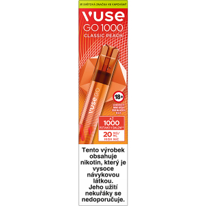 Elektronická cigareta jednorázová Vuse Go 1000 Pen Classic Peach 20mg/ml