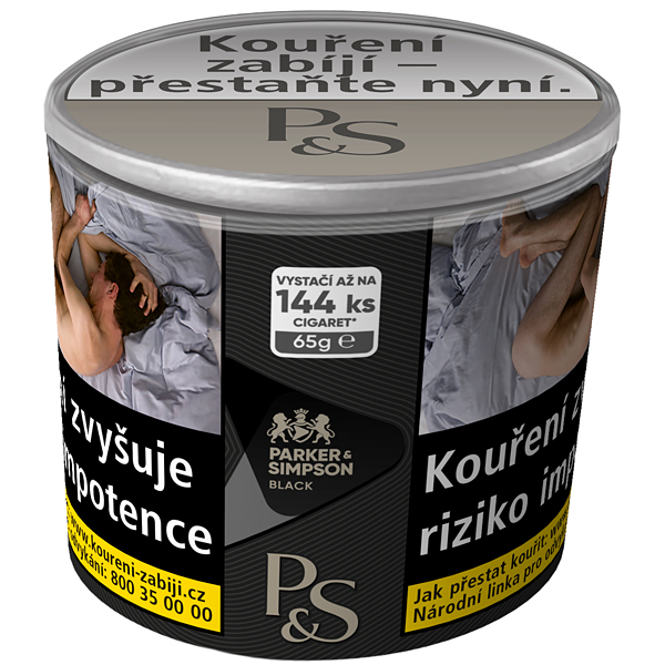 Tabák cigaretový P&S Black 65g plech