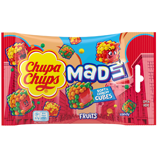 Želé Chupa Chups Mads Cubes 45g Fruits