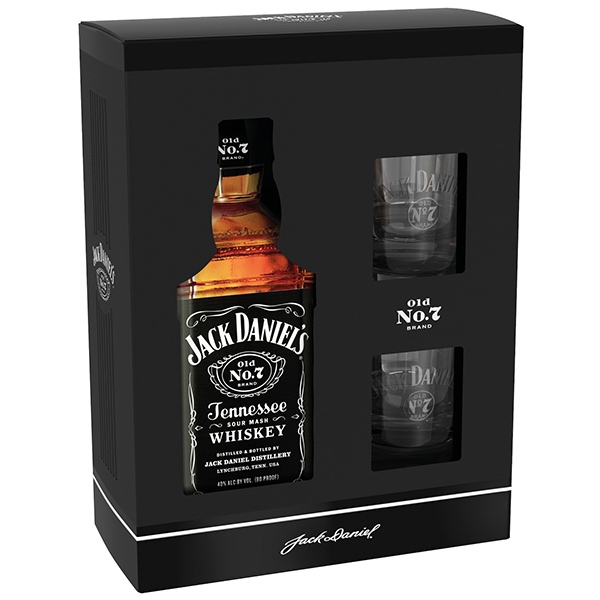 Jack Daniels 0,7l 40% (dárkové balení 2 skleničky)